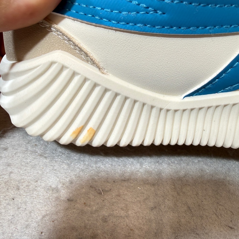 De Florance Sneakers Womens Cream Blue NWT Ribbed Sole Chunky Streetwear SZ 6.5 - Picture 5 of 10
